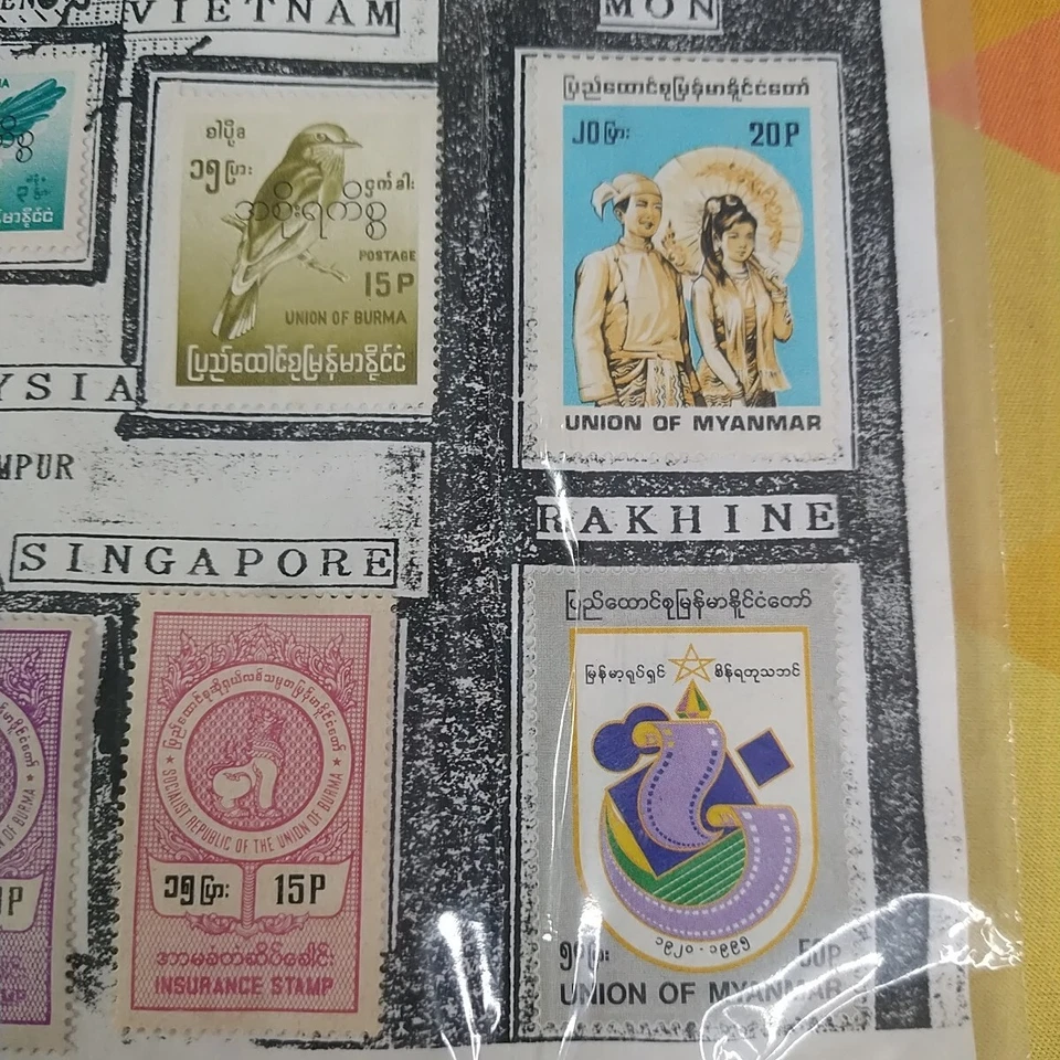 Lote de 11 sellos de la Unión de Myanmar (Birmania) página de colección de estampillas VARIOS SELLOS Foto 4 de 4