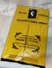 Special Occasion Dark Yellow Dinner Tablecloth  8 Napkins Set 54" X 108"