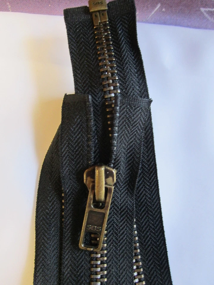 8 mm Teilbaren Metall Leder Reißverschluss Schwarz von SBS Länge: 80 cm (SBSS80