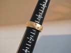 matte gold electroplate band ring with inset clear rhinestones 6 — photo 8