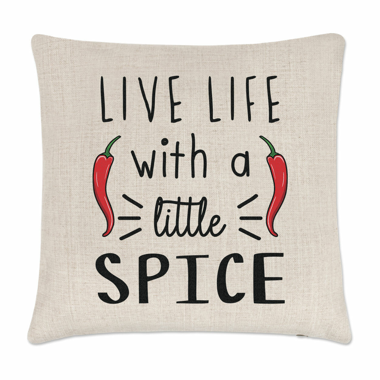 Live Life With A Little Spice Chilli Cushion Cover Pillow Spicy Food Hot Funny