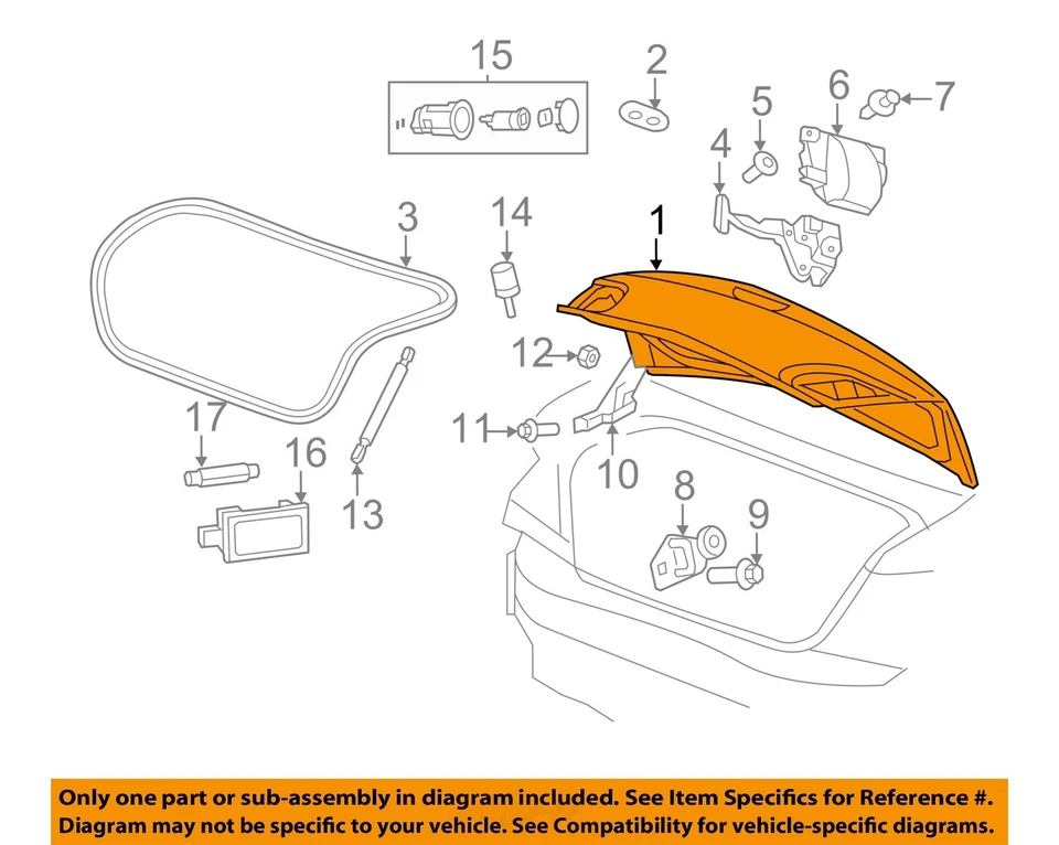 Used Deck Lid fits: 2012 Chrysler 200 Sdn Grade A Foto 3 de 4