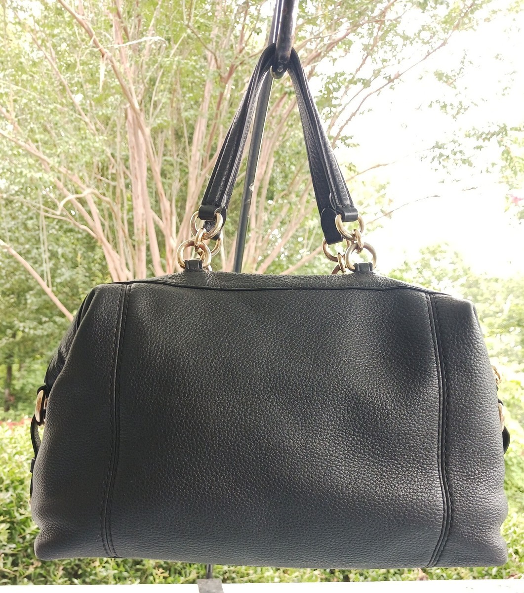 Coach F59325 Lenox Black Leather Zip Top Satchel | eBay