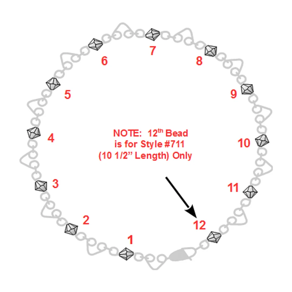 Pulsera Tobillera/Tobillo Personalizada con Corazones Dorado con Gemas, Perlas o Cuentas Foto 4 de 4