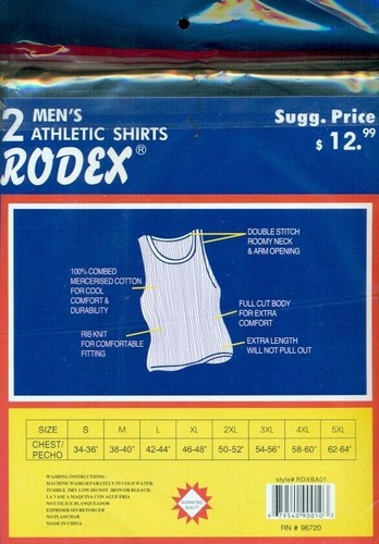 2 , 6 Packs Men's Basic A-Shirts 100% Cotton Size Up to 4XL - Picture 7 of 10
