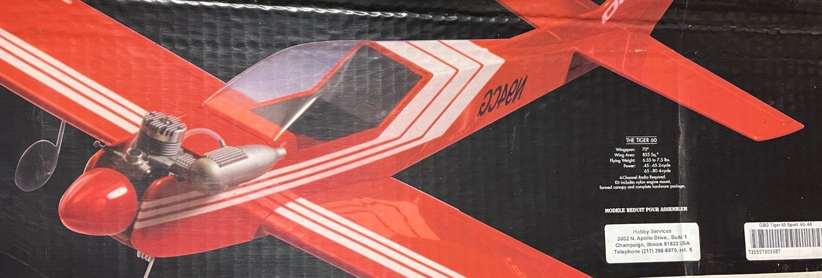 VINTAGE GOLDBERG TIGER 60 RC MODEL AIRPLANE KIT 714 eBay