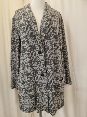Adini Mixed Grey Patterned Long Sleeved Jacket Size Small (A)