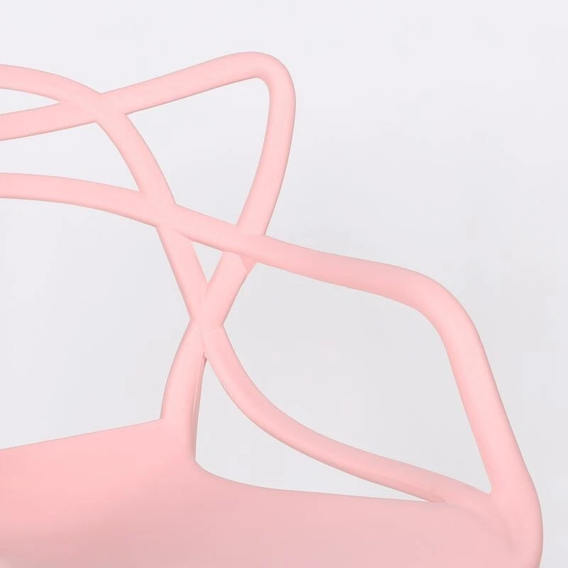 Set of 4 Master Style Modern PINK Polypropylene Plastic Dining Chairs Stack able - Image 2 of 4