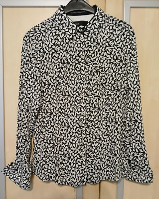 Bianca Damenbluse ,langarm, Größe 42, schwarz weiß  gemustert   Y