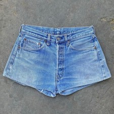 Vintage 1980's Levi's 501 Faded Light Wash Redline Selvedge Daisy Duke Shorts