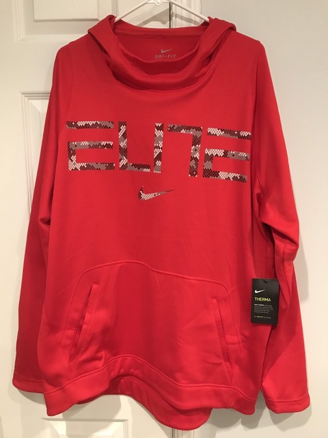 red dri fit nike hoodie