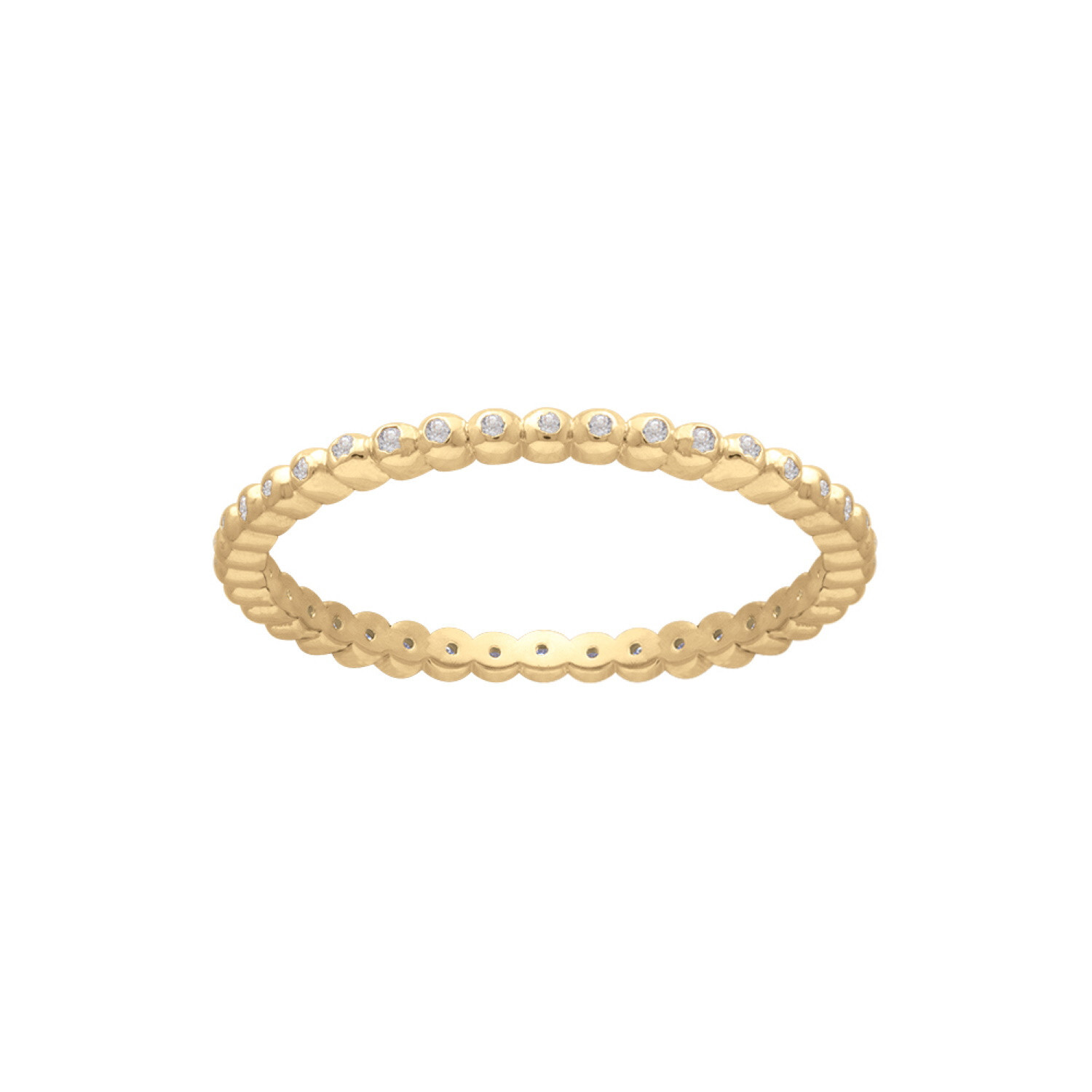Anneau pavé zirconium plaqué or 18 carats - Le cadeau symbolique pour marquer un instant