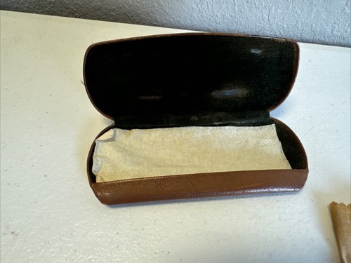 Antique Clip-On Sunglasses in Original Leather Case With Glasses Rag Rare - Picture 5 of 8