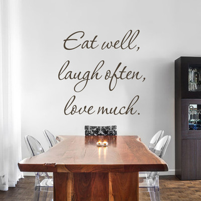 Eat Well Laugh Often Love much Kitchen Wall Decal Quote Dining Room Vinyl Decor