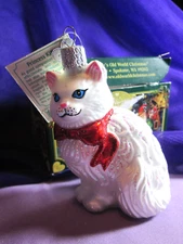Old World Christmas White Persian Princess Kitty 2001 Merck Family Original Box