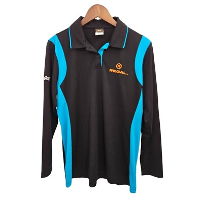 Barco Uniform Shirt Women M 6 8 Regal Cinema Employee Coca Cola Polo Long Sleeve