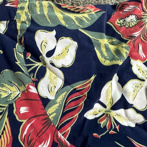 VINTAGE Hilo Hattie Hawaiian Shirt Womens Medium Blue Floral Burst Cotton Rayon - Picture 5 of 12