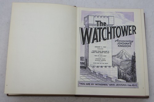 1957 WACHTTURM / WACH ORGINAL ROTER RAND GEBUNDEN BAND WACHTTURM PUBLIKATION NY - Bild 3 von 5