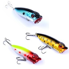 3 in 1 Top water Popper Freshwater Fishing Lures Bass Crankbait Tackle US Seller