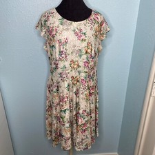 NEW American Rag Women Plus Size 0X XL Lace Floral Short Sleeve Knee Dress