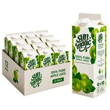 Sun Magic 100% Pure Apple Juice, Pack of 12 x 1L - Apple Refreshing Drink