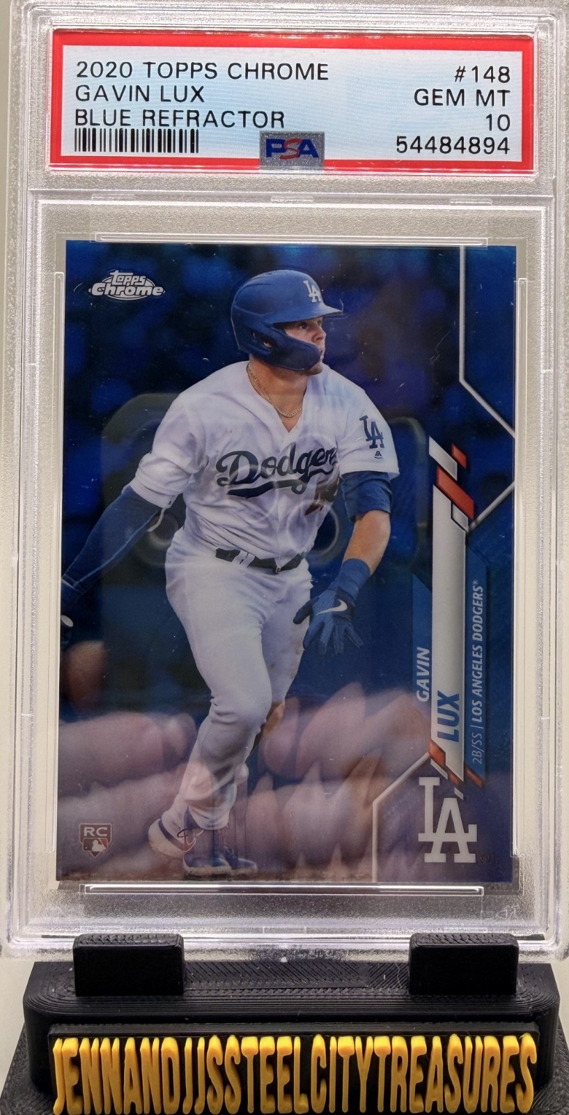 Gavin Lux 2020 Topps Chrome #148 Blue /150 RC Graded PSA 10 Dodgers
