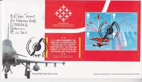 GB ROYAL MAIL FDC COVER 2018 THE RAF CENTENARY PRESTIGE STAMP PANE 4 HANDWRITTEN