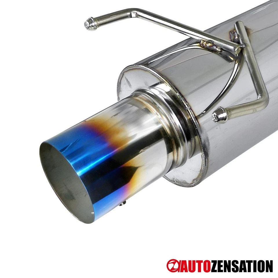 Fit 90-93 Honda Accord N1 S/S Burnt Tip Catback Exhaust Muffler System Foto 2 de 4