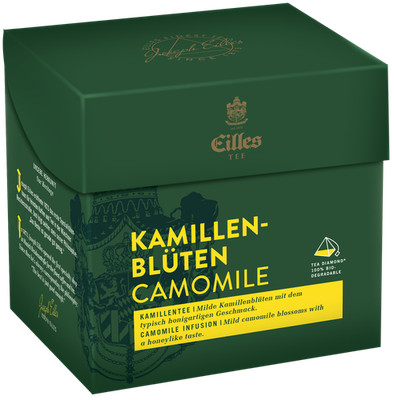 EILLES TEE Tea Diamond KAMILLENBLÜTEN im Pyramidenbeutel, 20er Box