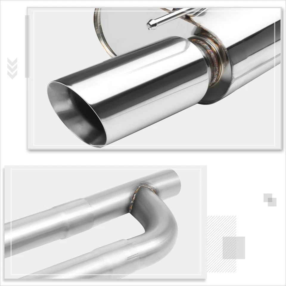 For 05-10 Ford Mustang 4.0 V6 Dual 4" Rolled Tip Muffler Catback Exhaust System - Image 4 of 4