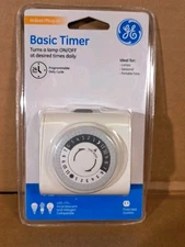 GE Indoor plug-in Basic Timer - 24-Hour Programmable - #15119 - CFL Ready