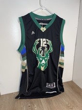Milwaukee Bucks Jabari Parker 12 Black Adidas Jersey Size Large Length 2 Inch