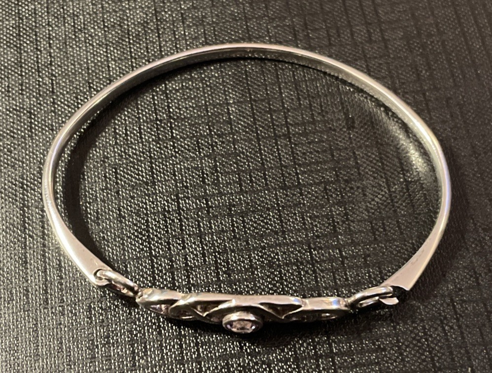 Sterling Silver Celtic Style Bangle Bracelet With… - image 2