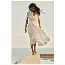 j. crew by930 elena shirtdress in cotton poplin in white, women size 10