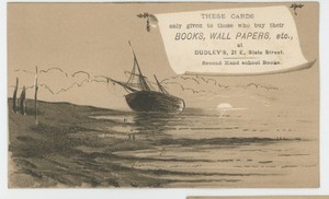 Mr Fancy Cancel Dudley's Books Wall Papers Etc Vintage Ad Card #1275