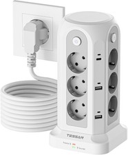 12 Fach Mehrfachsteckdose mit USB C Verlänge...