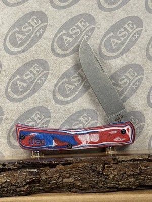 2026 Case XX Crossroads Red White Blue Burl G-10 Smooth XR Sod