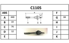 Cardan Citroen ACADIANE