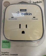 NEW BELKIN SURGEPLUS SURGE PROTECTED USB WALL CHARGER PLUS PLUG 2.1 AMP 10 WATT