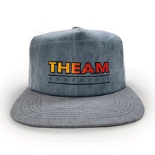 Vintage K Products Theam Conveyors Denim Snapback Hat USA Made Embroidered Cap