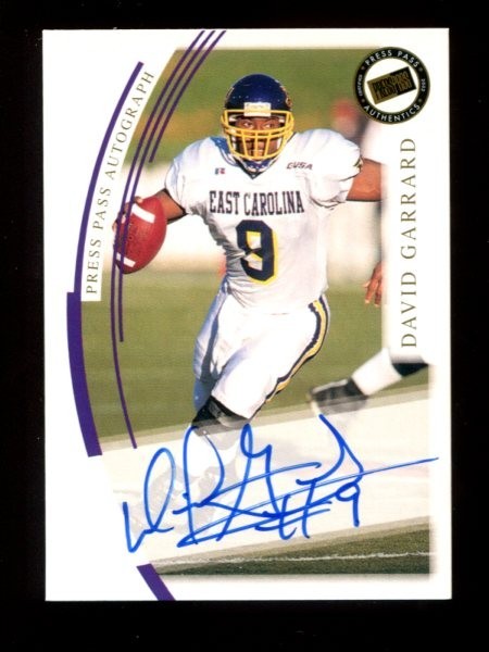 David Garrard Press Pass JE Autograph # Autograph