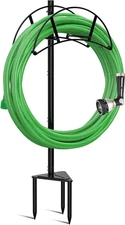 Garden Hose Stand/Hanger Freestanding, Heavy Duty In-Ground Hose Rack Organizer