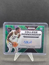 KJ Williams-'23 Panini Prizm DPs College Penmanship Choice Green RC 6/8