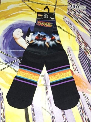 NEW Odd Sox Back to the Future Socks   Knit Crew Socks Fits Size 8 12 NWT