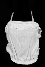 Antique French Edwardian White Cotton Camisole 44" Bust Large VG Condition