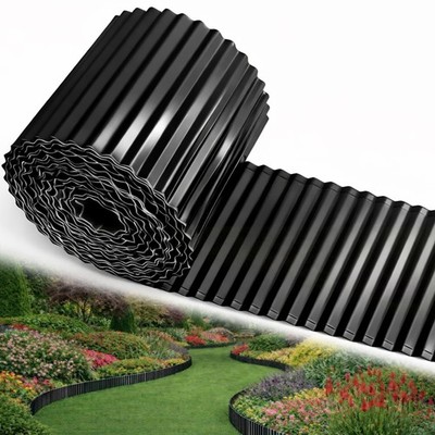 Rustproof Corrugated Metal Garden Edging 6'' x 45' for Flower Beds & Lawns