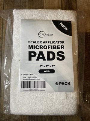 CalPalmy Microfiber Sealer Applicator Pads 6-Pack 5  x 4  x 1  White