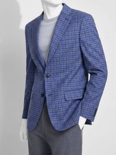 Tommy Hilfiger Men's Blue Check Modern-Fit Sport Coat Suit Jacket Size 42L