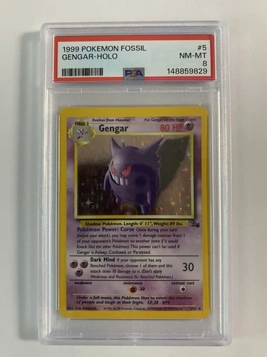 New ListingPokémon Gengar TCG Fossil Holo Unlimited Rare Card 5/62 1999