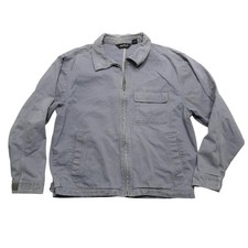 Eddie Bauer Jacket Mens Medium Gray Cotton Full Zip Bomber Pockets Casual